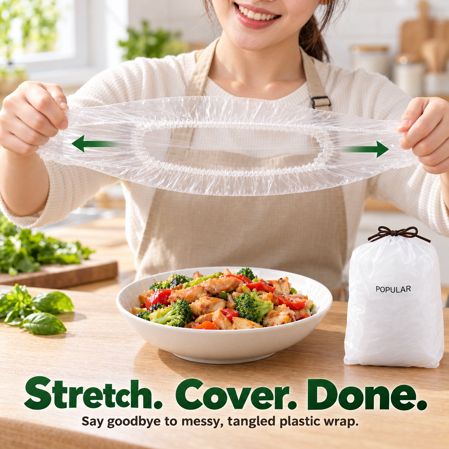 100PCS Disposable Stretch Food Covers for Bowls & Plates