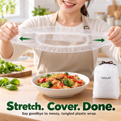 100PCS Disposable Stretch Food Covers for Bowls & Plates