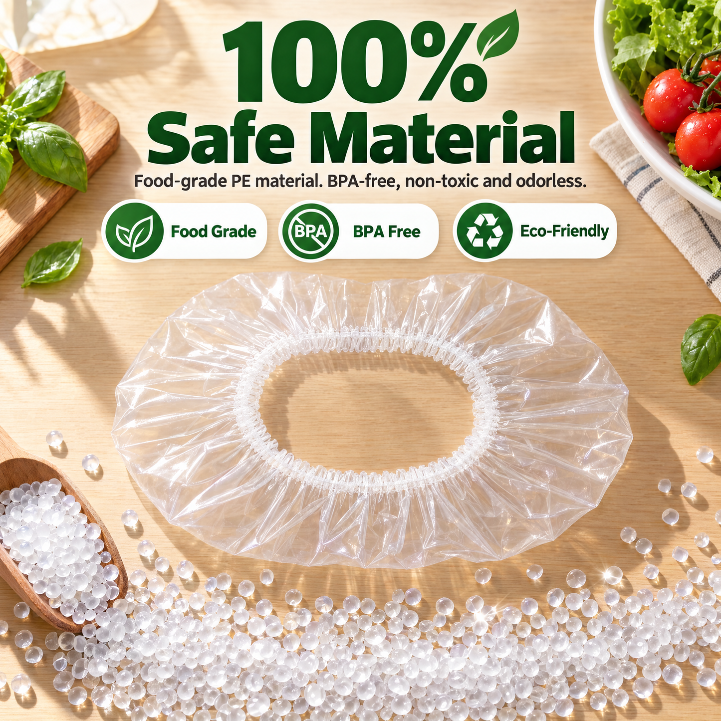 100PCS Disposable Stretch Food Covers for Bowls & Plates