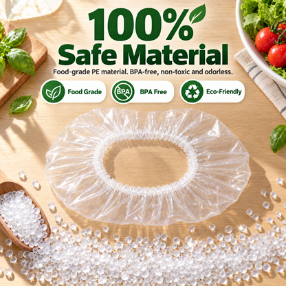 100PCS Disposable Stretch Food Covers for Bowls & Plates