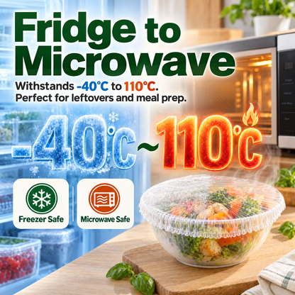 100PCS Disposable Stretch Food Covers for Bowls & Plates