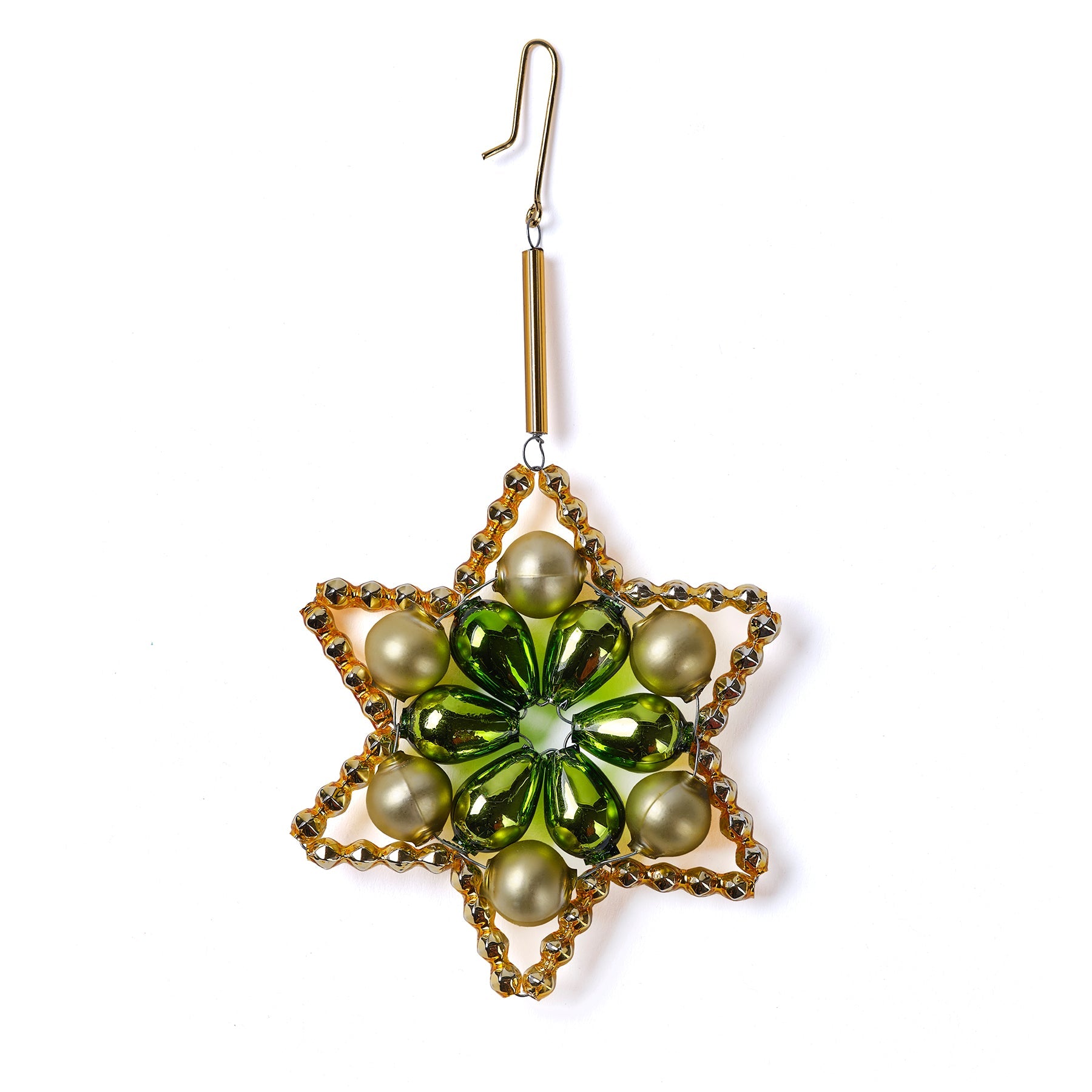 Star Ornament in Gold/Green